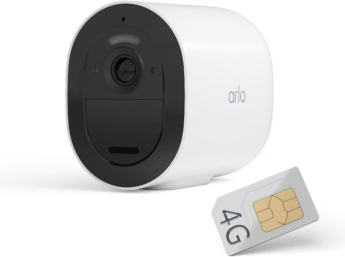 Arlo Go 2 Überwachungskamera Aussen, Sim Karte 3G/4G LTE ohne WLAN, 2-Wege-Audio, Lokale Speicherung mit SD Karte oder Cloud, Kabellos, Spotlight
