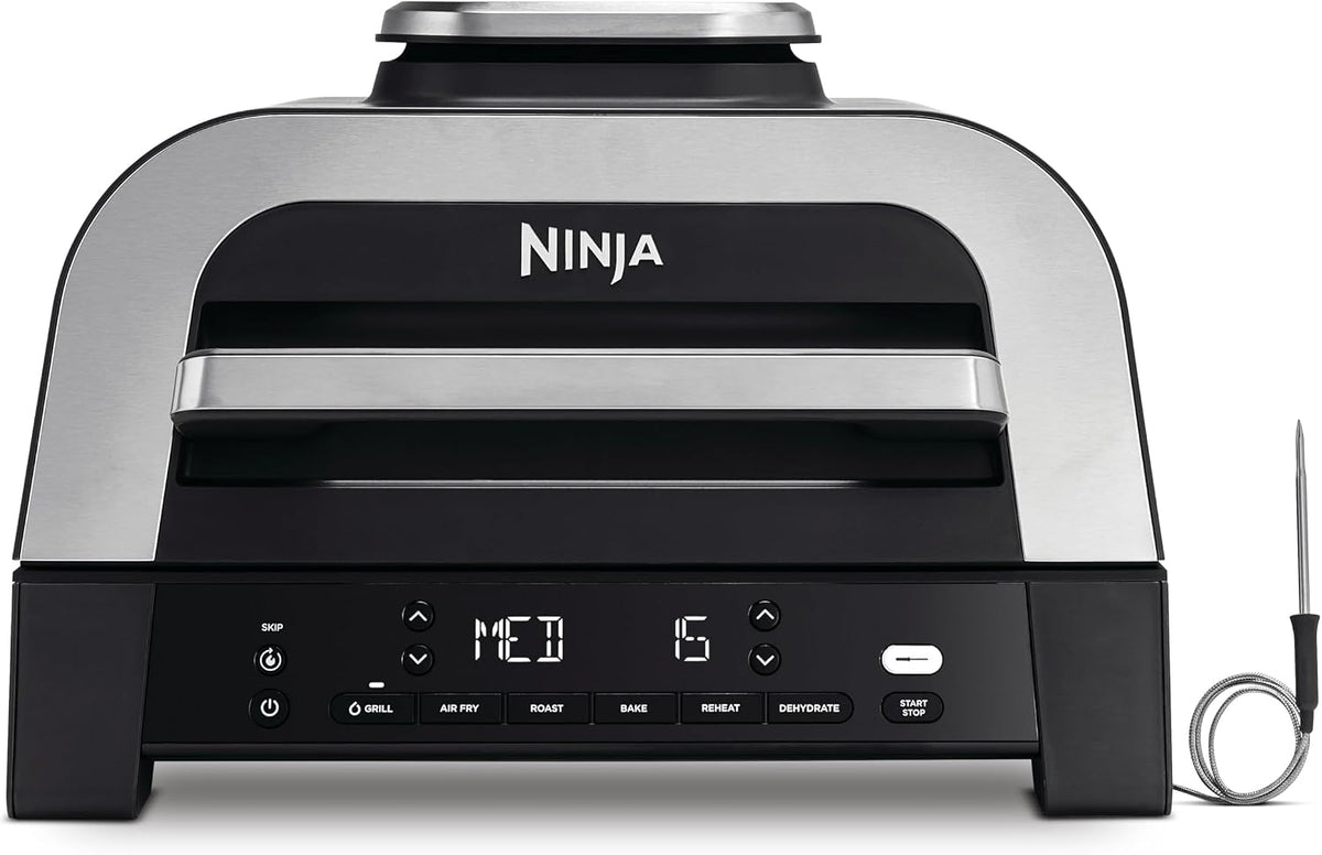 Ninja MAX 6-in-1-Grill & -Heißluftfritteuse für den Innenraum, 3,8-l-Fassungsvermögen, DG551EU, für bis zu 6 Burger, 6 Kochfunktionen, kaum Rauch