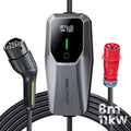 Mobile Wallbox 11kW Typ 2 Ladekabel 6-16A | 8m Mobile Ladestation 3-phasig CEE EV Ladegerät Einstellbarer Strom und Einstellung Startzeit für Allen