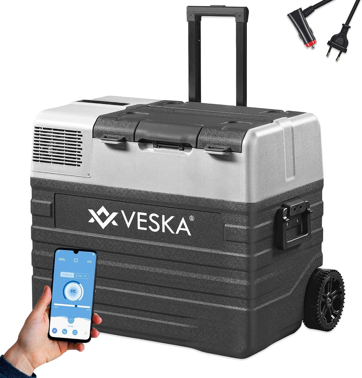 Kompressor Kühlbox elektrisch, 12/24V, 230V, Gefriertruhe mit APP-Steuerung, transportabler Kühlschrank, Gefrierbox bis -20 °C für Auto, Boot