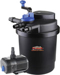 Mauk Teichdruckfilter Komplettset, inkl. Pumpe & Bachlauf Funktion, 11 W UVC Klärer mit Spin Clean, 6000 Liter