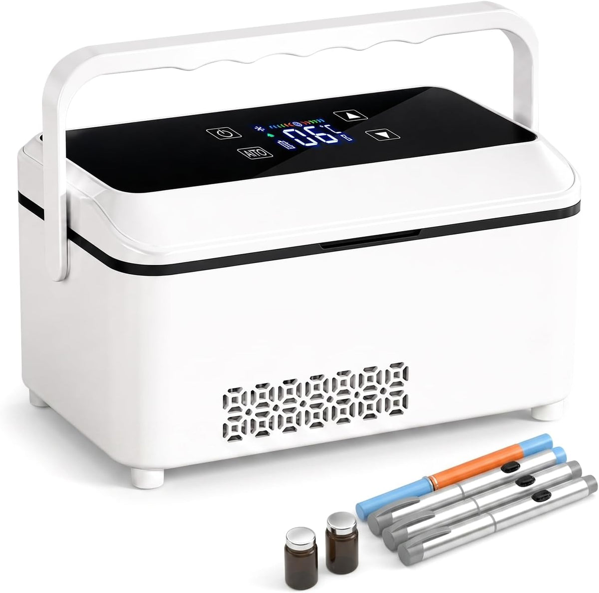 2-8°C Tragbare Insulin Kühlbox Elektrisch mit Touch-LCD, 8 Min Schnellkühlung 0–18°C einstellbar