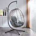 Luxus Hängesessel NEW XXL Gestell Schwarz mit Korb und Relaxkissen Grau