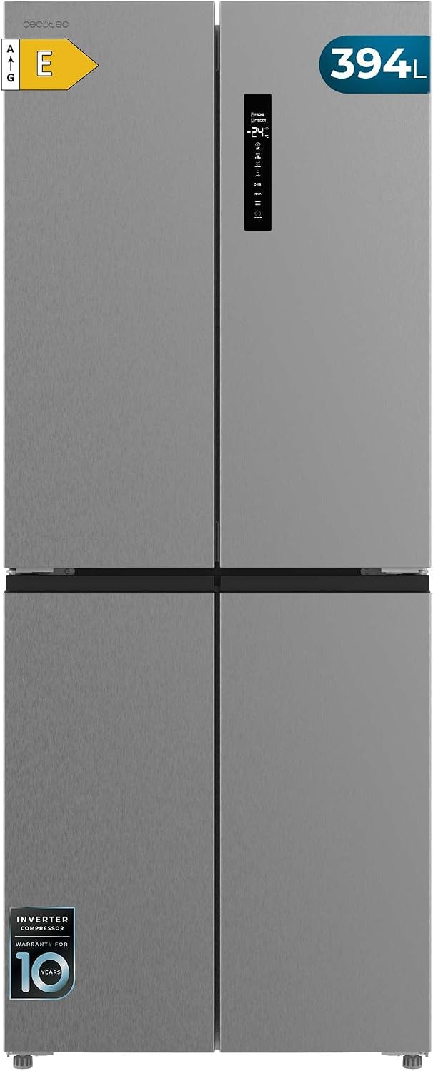 Cecotec Multi-Door Kühlschrank Bolero CoolMarket 4D 394 Inox E. Inverter-Kompressor, Total No Frost, Antibakterien-System