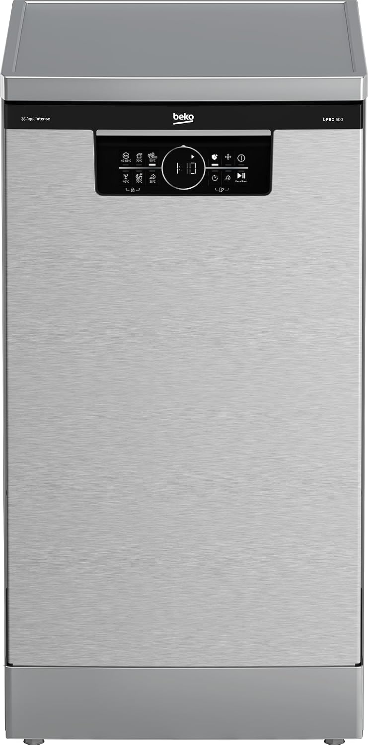 Beko BDFS26040XQ bPRO 500 Geschirrspüler 45 cm, für 10 Maßgedecke, freistehend, unterbaufähig, 6 Programm, 5 Zusatzfunktionen, 3 Spülebenen