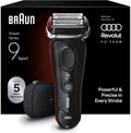 Braun Rasierer Herren Elektrisch Series 9 Sport, 9100si, Elektrorasierer mit 4+1 Präzisionskopf, Barttrimmer mit 60 Min. Akku, Schwarz, Wasserdicht