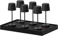 Lumisky KELLY Mini Tischleuchte, Höhe 22 cm, mit Ladeplatte, kabellos, Aluminium, LED, Weiß, dimmbar, 6 Stück