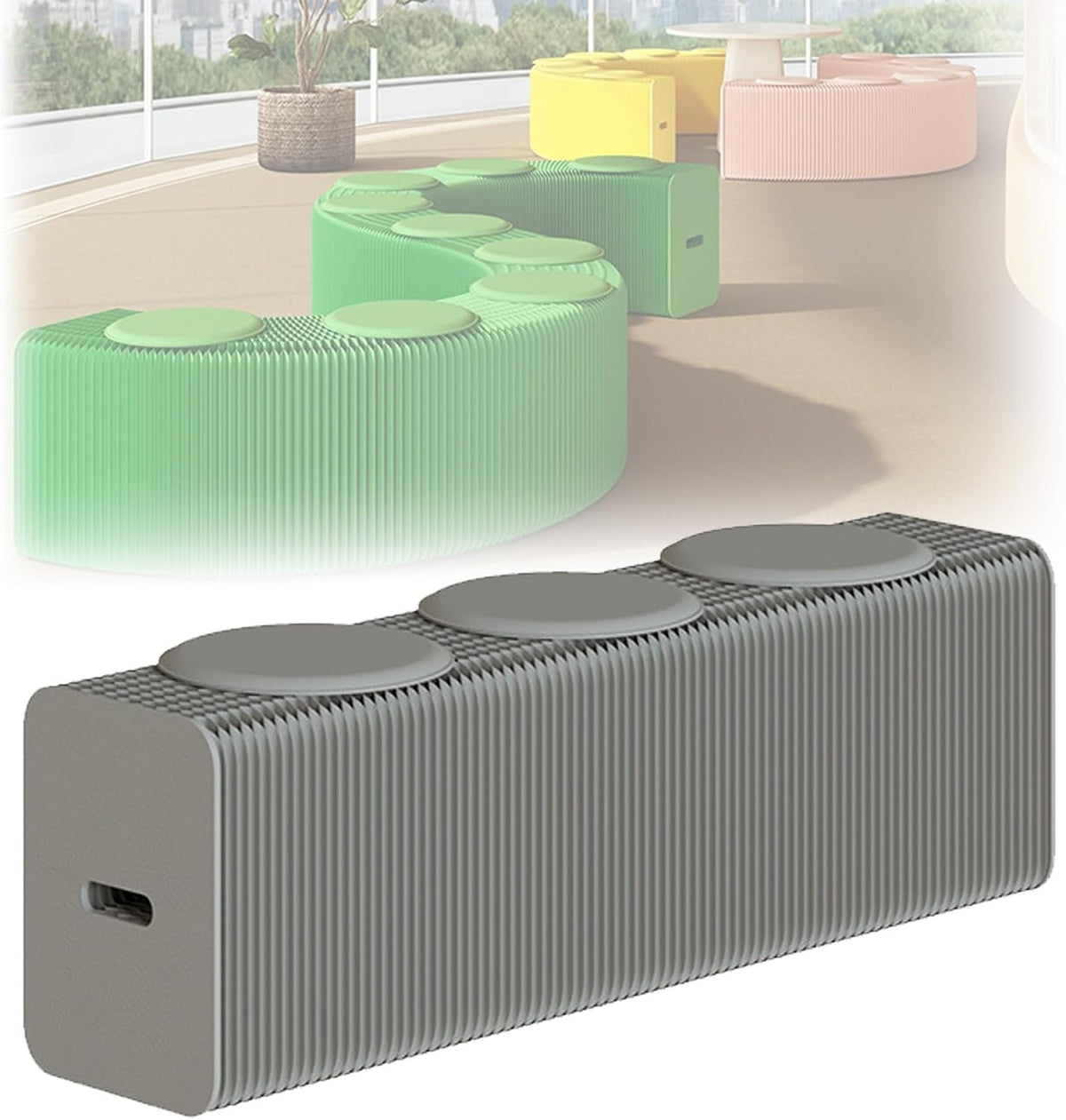 Akkordeon-Papier-Klappsofa-Sessel, Hocker und Bank, vielseitig einsetzbar mit Kissen für den Mehrzweckgebrauch als Couchtisch