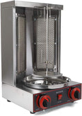 Edelstahl Gas Kebab Machine Dönergrill, Dönerspieß für Gegrillt Huhn Lamm Schweinefleisch, Vertikalgrill, 360° Rotation Rotissiere Hähnchengrill