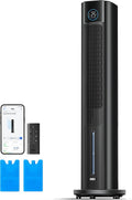 DREO Turmventilator mit Wasserkühlung, 4-Geschwindigkeiten-4-Modi Verdunstungskühler, 12-Std. Timer, 110 cm Luftkühler mit Wasserkühlung Leise