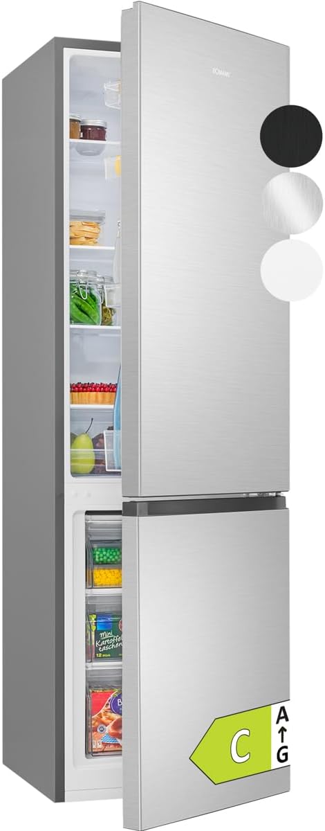 Bomann Kühlschrank mit Gefrierfach, 180cm, 268L Kühlgefrierkombi, Kühl Gefrierkombination leise 36 dB, Energieklasse C, 4 Ablagen & 3 Schubladen