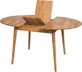 Esstisch Scandi 4 (rund, ausziehbar) • Tisch für Küche, Esszimmer & Wohnzimmer • Massivholz (Eiche) • Eiche Natur • Runder Ausziehtisch