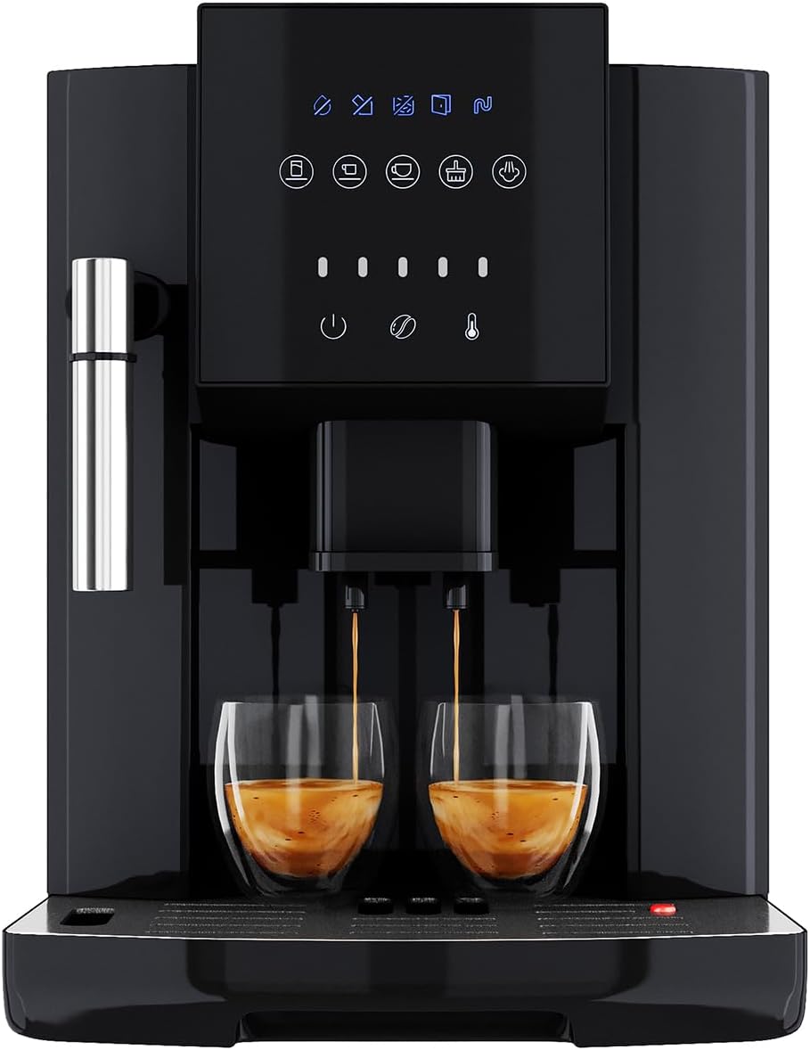 ProfiCook Kaffeevollautomat mit Milchaufschäumdüse für Cappuccino, italienische Profi-Pumpe, Kaffeemaschine, mit Vorwärmfunktion für Tassen