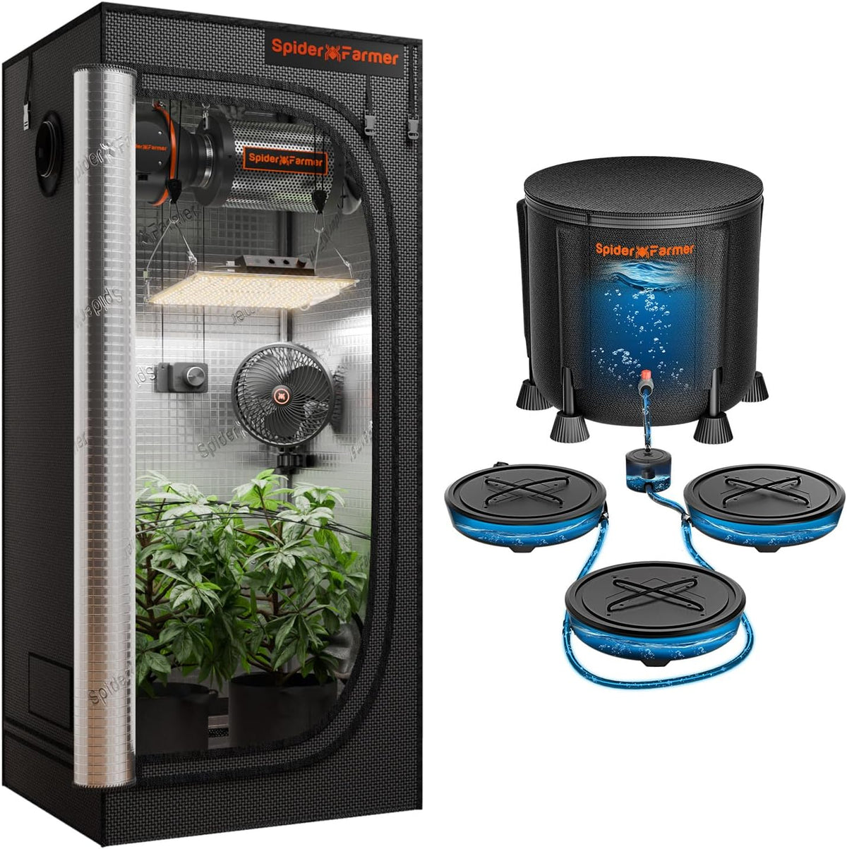 Spider Farmer Bewässerungssystem und Growzelt Komplettset SF1000D Bundle