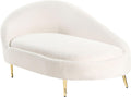 Beliani Chaiselongue Links Bouclé Creme weiß gesteppt mit Metallgestell Gold Valreas