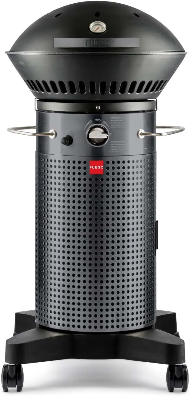 Fuego F21C-H Element Hinged Propane Gas Grill, Dark Gray