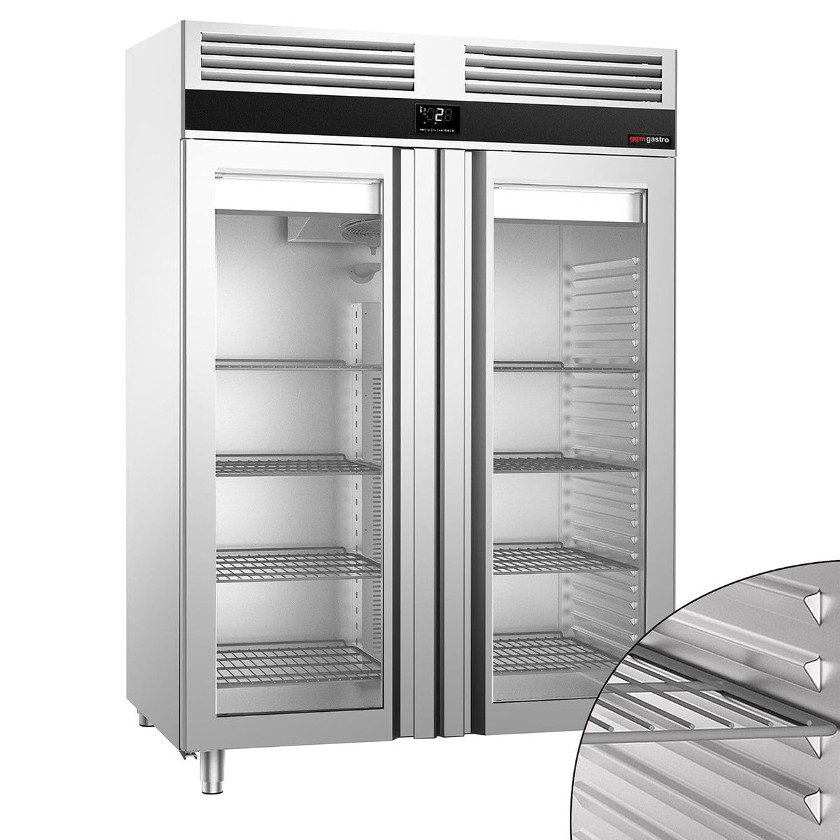 GGM Gastro Kühlschrank 1350 L, 1400 mm, 2 Glastüren
