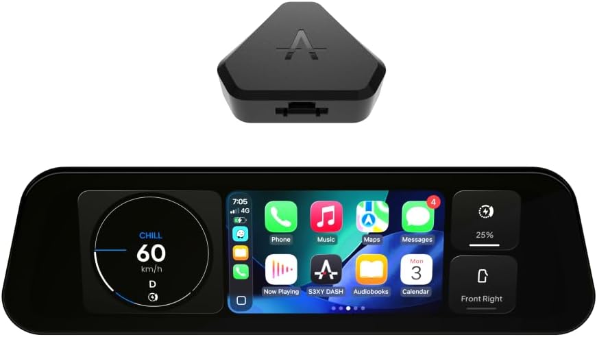 S3XY Dash für Tesla, Android Auto) (inklusive Commander, 9,6' QLED Touchscreen, Anti-Reflex-Beschichtung
