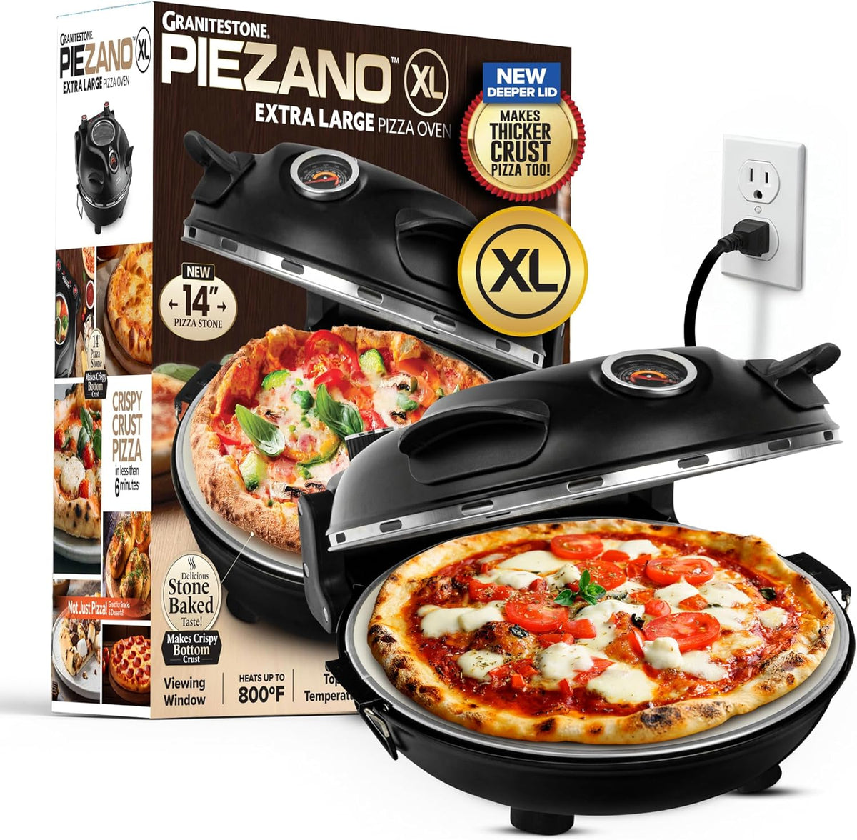 PIEZANO XL 14' Electric Pizza Oven Indoor Countertop Pizza Maker