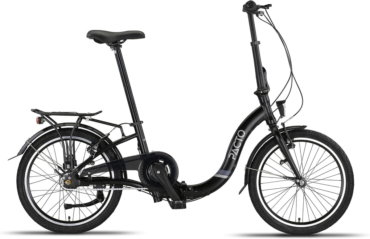PACTO Seven N7 Klapprad 20 Zoll mit Schnelles Faltsystem (10 Sek), Leichtgewicht (16KG), Aluminiumrahmen, 7 Nabenschaltung, LED-Licht, Faltrad