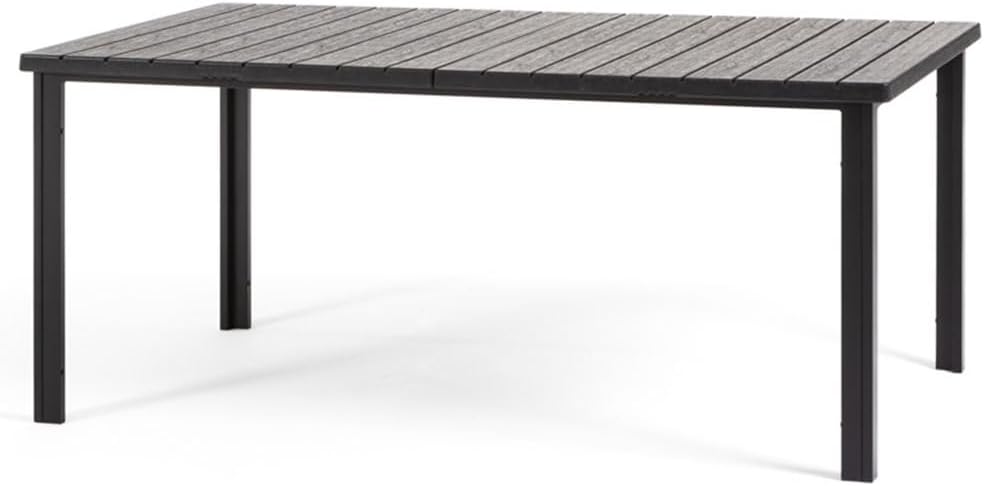 SIEDITI FUORI E DENTRO Gartentisch 180x90 cm, für Garten, Terrasse oder Balkon (Schwarz)