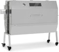Klarstein 2-in-1 Rotisserie Grill mit Motor, Großer Spießgrill für Spanferkel, Sichtfenster, Spieß Edelstahl-Rost, Großer Holzkohlegrill Bodenrollen