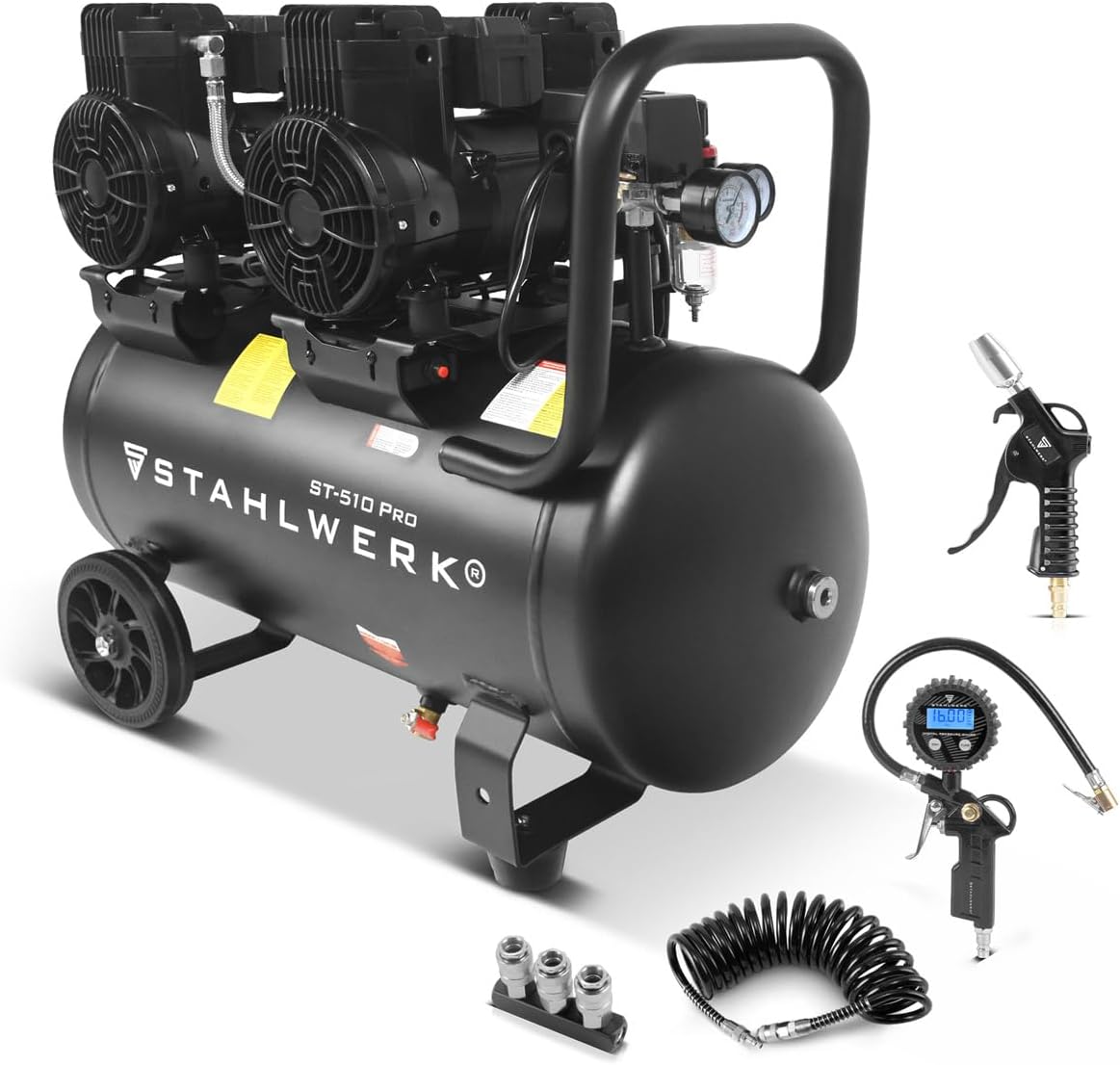 STAHLWERK Kompressor mit 50-Liter-Tank (ST-510 Pro), 10 bar, 3,94 PS ölfrei