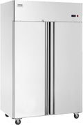 VEVOR Gewerbe-Gefrierschrank 1100 L, Temperaturregelung von -25 bis -15 °C und 4 Rädern, Gefrierschrank mit 2 Türen, 6 verstellbaren Ablagen