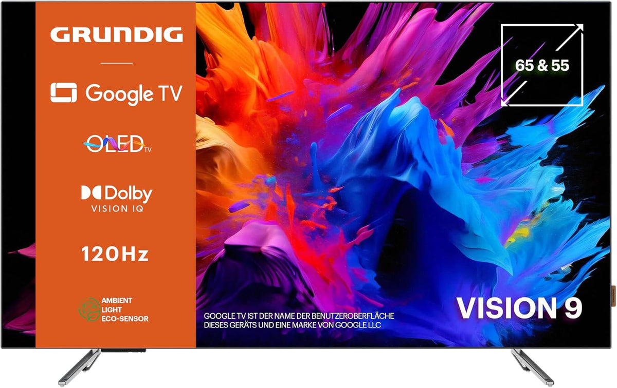 GRUNDIG 65 GOB 9480 Fernseher 65 Zoll (164 cm) Google TV, 60 W Sound, OLED TV, 4K UHD, Dolby Vision IQ, Dolby Atmos, Hey Google Sprachsteuerung