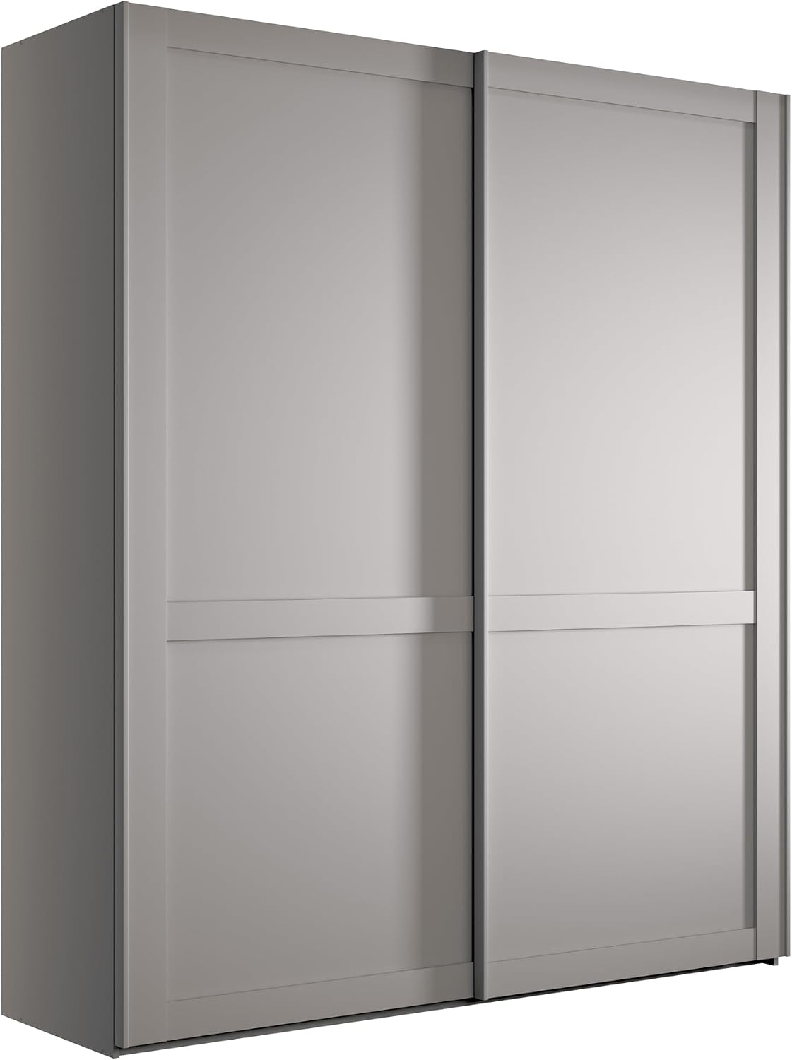 WIEMANN Schwebetürenschrank Landhausstil Kleiderschrank 150cm breit, Höhe 217cm, Kieselgrau Dekor, Marlow