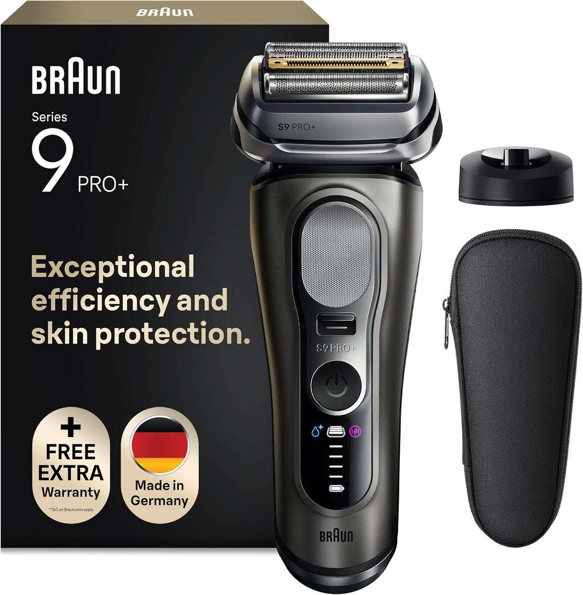 Braun Glatzen Rasierer Herren Series 9 PRO+, Graphit