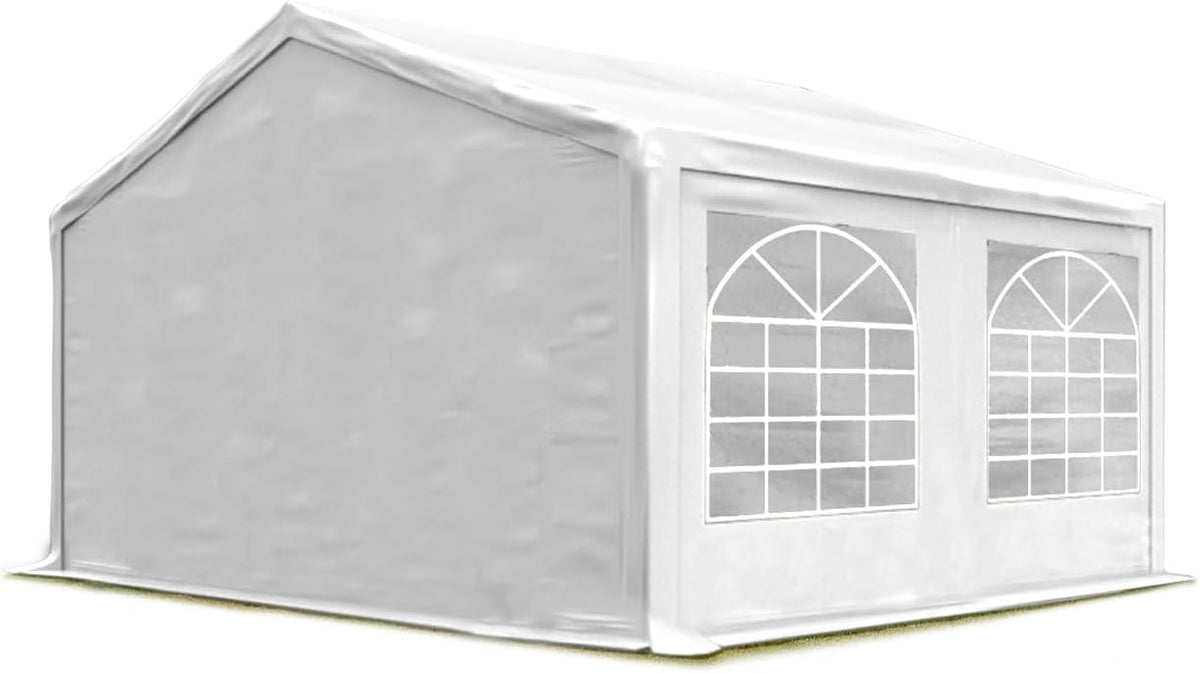 TOOLPORT Partyzelt 3x4 m Pavillon Starke PVC 600 N Plane wasserdicht und schneller Aufbau weiß