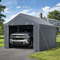 Zeltgarage Carport 3x4m Garagenzelt mit wetterfester PE Plane, Wasserdicht mit 2 Seitenwänden und 10 Heringen, UV-Schutz Lagerzelt Gerätehaus für Auto