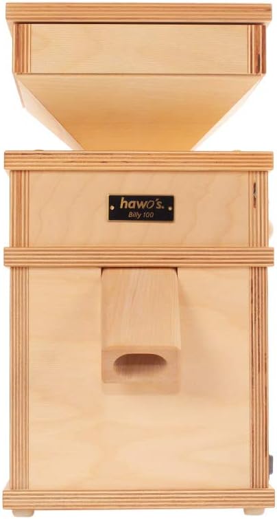 hawos Billy 1 Elektrische Getreidemühle aus Birke Multiplex mit 360W Leistung der Firma hawos Kornmühlen GmbH (vormals Billy 100)