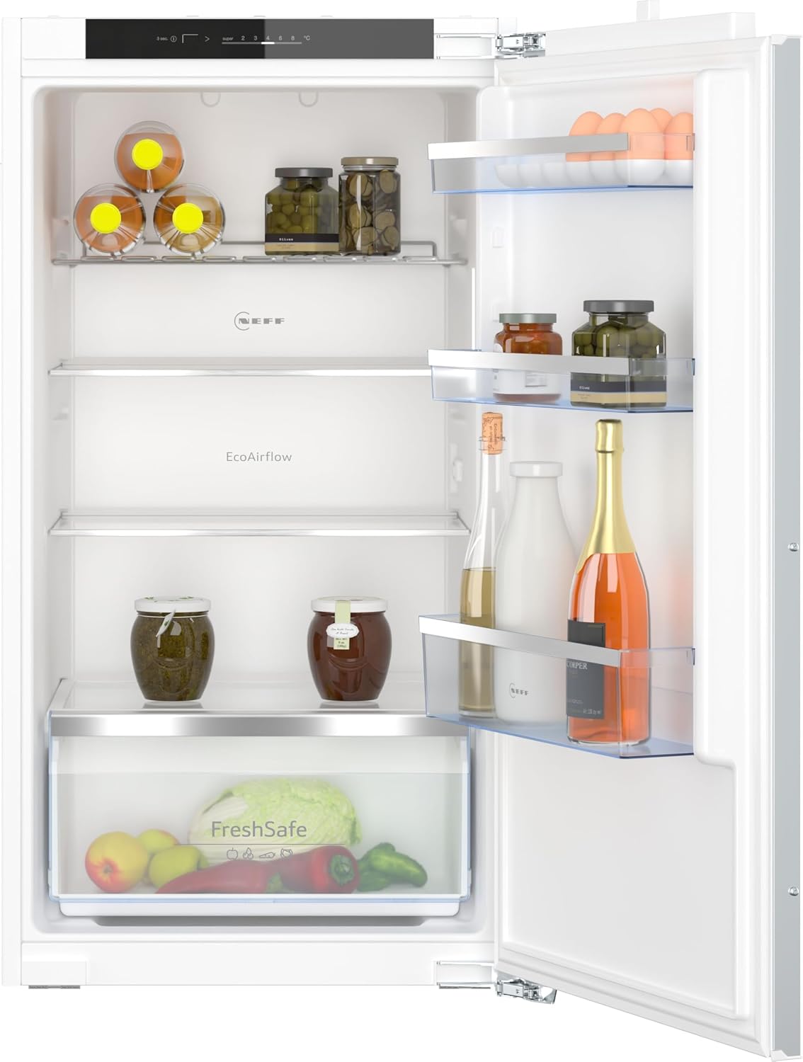 NEFF KI1312FE0, Einbaukühlschrank,102,5 x 56 cm, 165 L Kühlen, Eco Air Flow für konstante Innentemperatur, N 50, Made in Germany, Leise