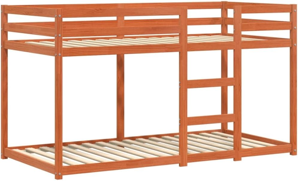 Willood Etagenbett Wachsbraun 90x190 cm Massivholz Kiefer Stockbett für begrenzte Platzverhältnisse, Bett Bettgestell Bettrahmen