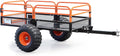 Wiltec Kippanhänger bis 680 kg für Rasentraktor, Anhänger Kipper 216 x 122 x 76,2 cm mit Gitter u. abnehmbaren Seitenwänden, Anhänger mit Kippfunktion