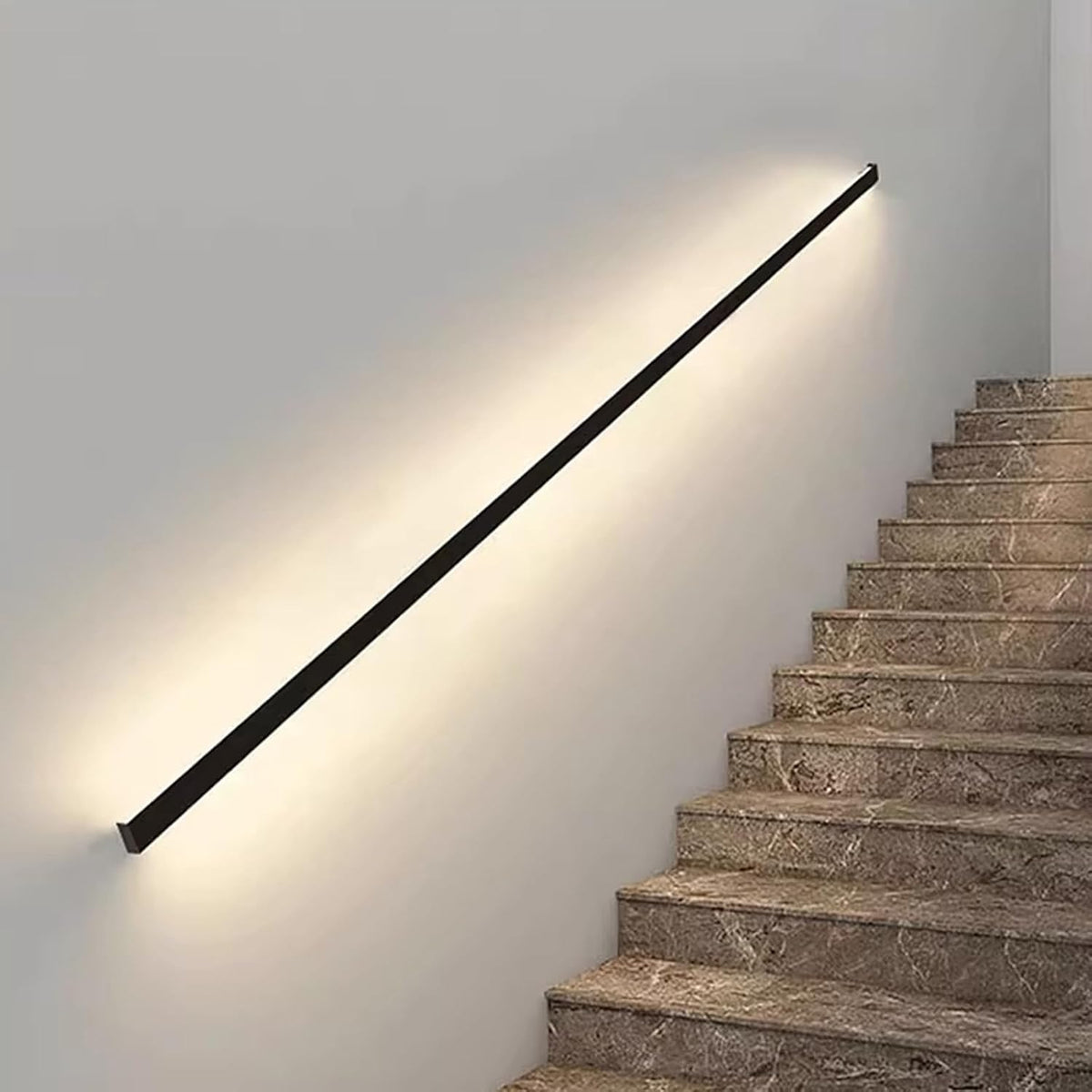 LED beleuchteter Treppengeländer mit Bewegungsmelder, Wandmontiertes Treppengeländer Innen Außen Treppengeländer 4000K Weißlicht für Treppen, Veranda
