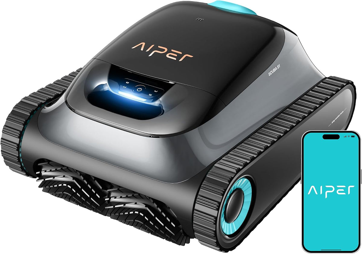 (2026 Upgrade) AIPER Scuba S1 Poolroboter Boden und Wand, App-Steuerung & OTA-Updates für Einbau- und Aufstellpools, Wasserlinienreinigung