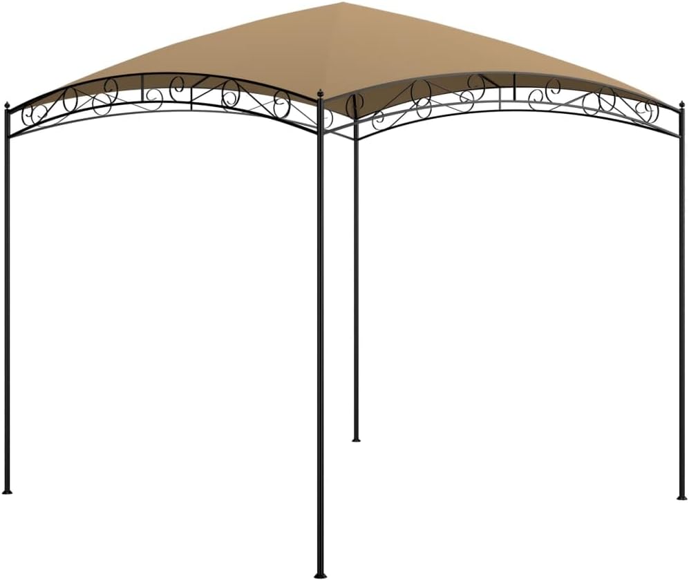 Pavillon 3x3x2,65 m Taupe 180 g/m² mit Stahlkonstruktion
