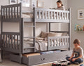Interbeds Etagenbett 200x90 cm Hochbett Stockbett mit Schublade Holzbett Kiefernholz Kinderbett Jugenbett mit Lattenrost und Rausfallschutz