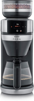 SEVERIN Vollautomat für Filterkaffee, 100-350ml, 5-in-1 Filterkaffeemaschine, Mahlwerk, 5 Kaffeestärken, LED-Display, Warmhaltefunktion, Glaskanne
