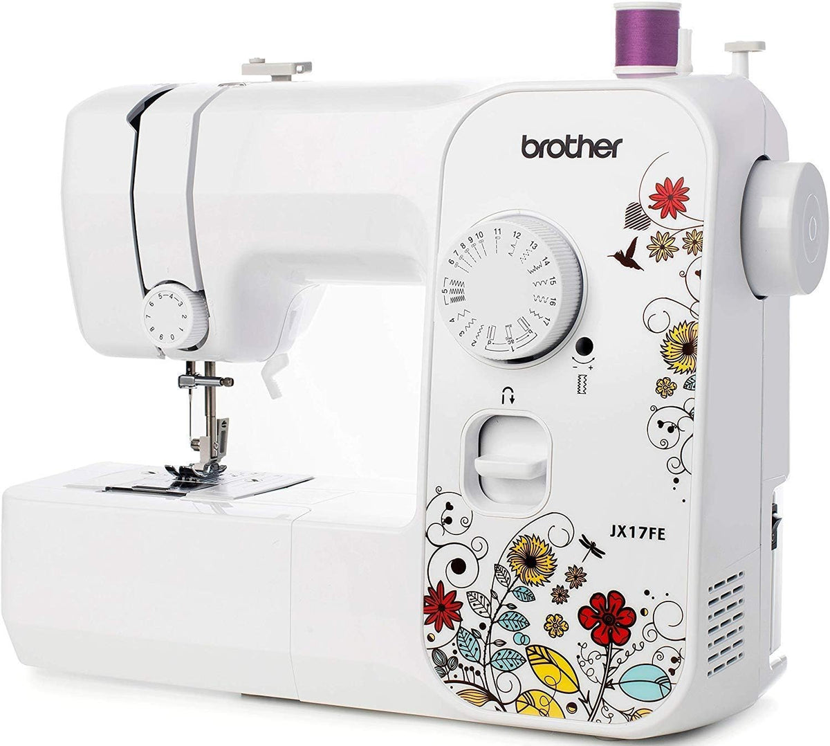 Brother JX17FE Nähmaschine für Anfänger mit 17 Nähprogrammen, Geeignet für Jeans, Für Kleidung-Reparaturen im Haushalt, Freiarm