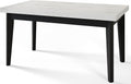 Ausziehbarer Esszimmertisch 210x90x78cm, Marmur, Schwarze Holzbeine
