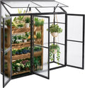 Anlehngewächshaus Tomaten Gewächshaus 180x55x190cm Aluminium Beistell-Gewächshaus, Treibhaus Gartenhaus Frühbeet mit Rückwand, Winterfest Klein